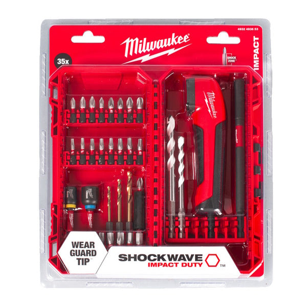 MILWAUKEE SET DI INSERTI BITS ED ACCESSORI CON DISPOSITIVO ANGOLARE PZ35