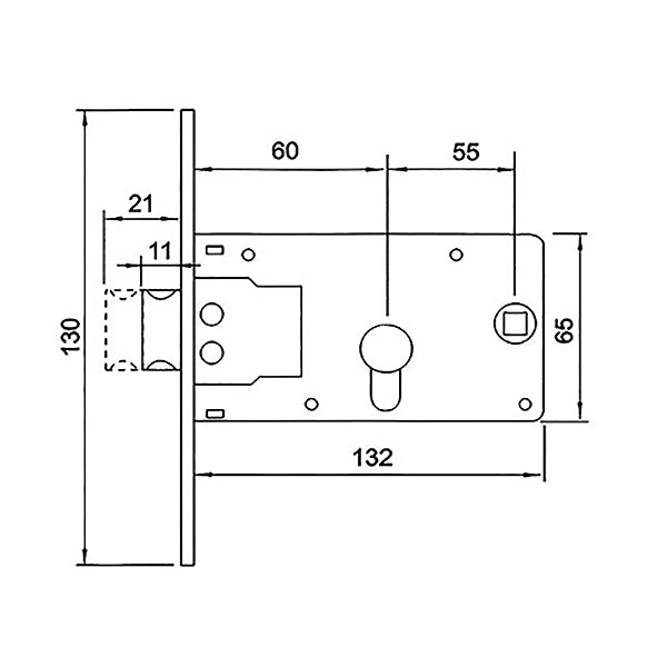 FASEM SERRATURA INFILARE PER FASCIA 1 MANDATA ENTRATA MM60 ART.911