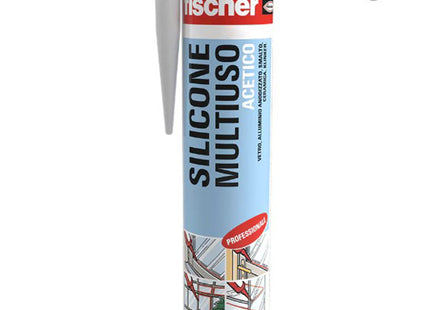 FISCHER SILICONE ACETICO MULTIUSO SAM-BI BIANCO RAL 9010 ML280*