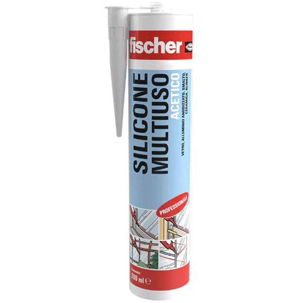 FISCHER SILICONE ACETICO MULTIUSO SAM-TR TRASPARENTE RAL ML280