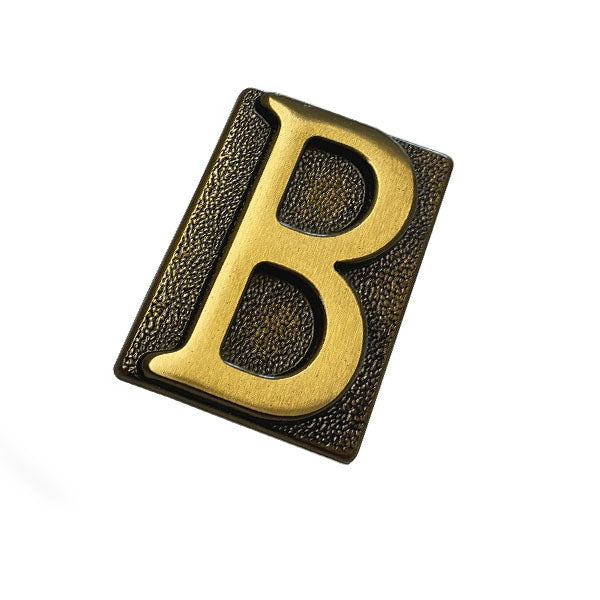 SILMEC LETTERA CIVICA "B" IN OTTONE ANTICO MM60X80 PER PLACCA