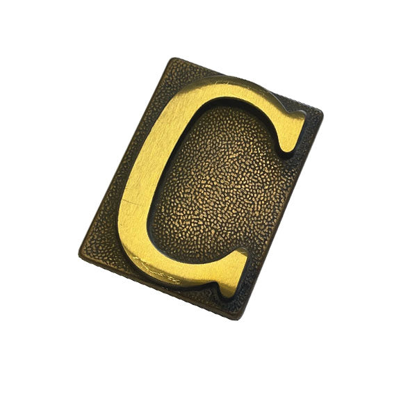 SILMEC LETTERA CIVICA "C" IN OTTONE ANTICO MM60X80 PER PLACCA