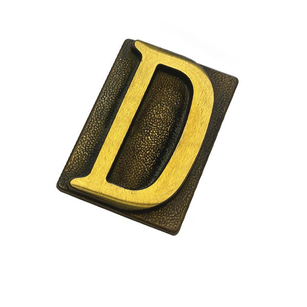 SILMEC LETTERA CIVICA "D" IN OTTONE ANTICO MM60X80 PER PLACCA
