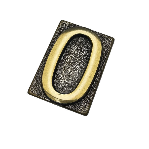 SILMEC NUMERO CIVICO "0" IN OTTONE ANTICO MM60X80 PER PLACCA