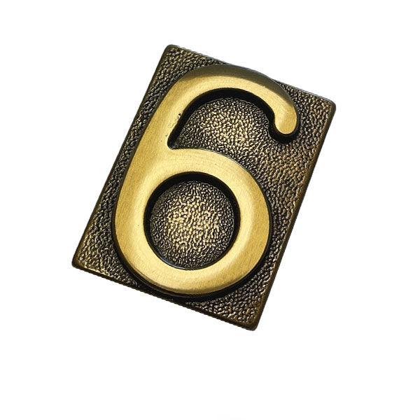 SILMEC NUMERO CIVICO "6" IN OTTONE ANTICO MM60X80 PER PLACCA