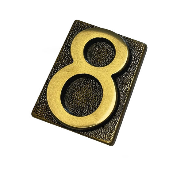 SILMEC NUMERO CIVICO "8" IN OTTONE ANTICO MM60X80 PER PLACCA
