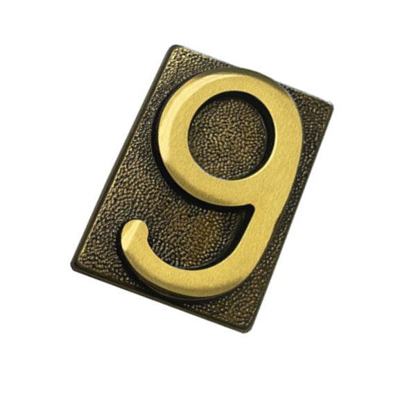 SILMEC NUMERO CIVICO "9" IN OTTONE ANTICO MM60X80 PER PLACCA