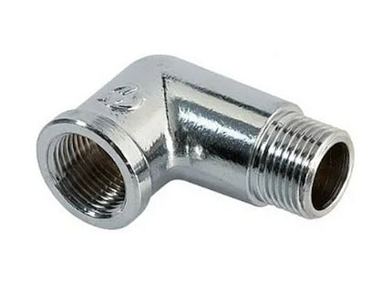 IDRO-BRIC GOMITO A 90° MF IN OTTONE CROMATO LUCIDO DA 1/2"