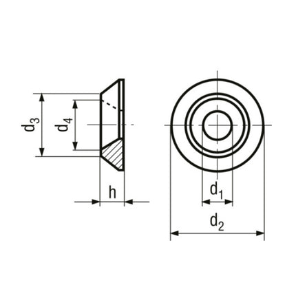 RONDELLE PER VITI CON TESTA SVASATA A 90° SN213912 Z.BIANCHE M 5