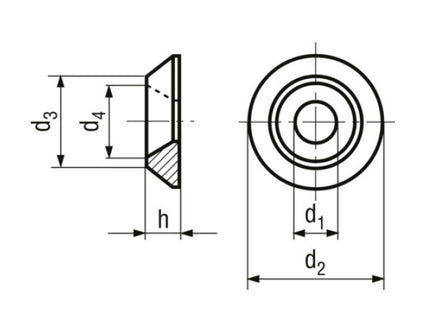 RONDELLE PER VITI CON TESTA SVASATA A 90° SN213912 Z.BIANCHE M10