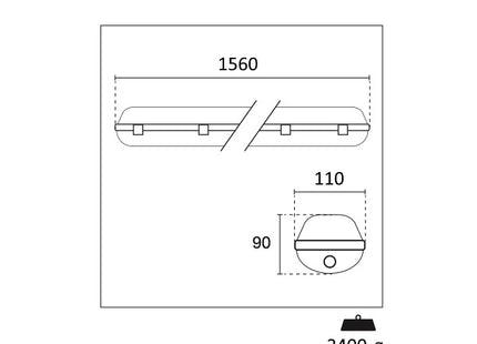 CENTURY PLAFONIERA LED CON 2 TUBI MOD. SUPREMA ROUND-R 48W