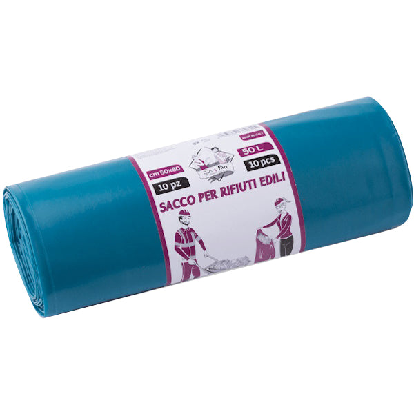 ELEPACKING SACCHI SPAZZATURA EDILIZIA BLU CM50X80 MY120 LT50 PZ10