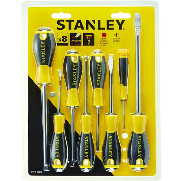 STANLEY SERIE DI 8 GIRAVITI ESSENTIAL A TAGLIO E A CROCE