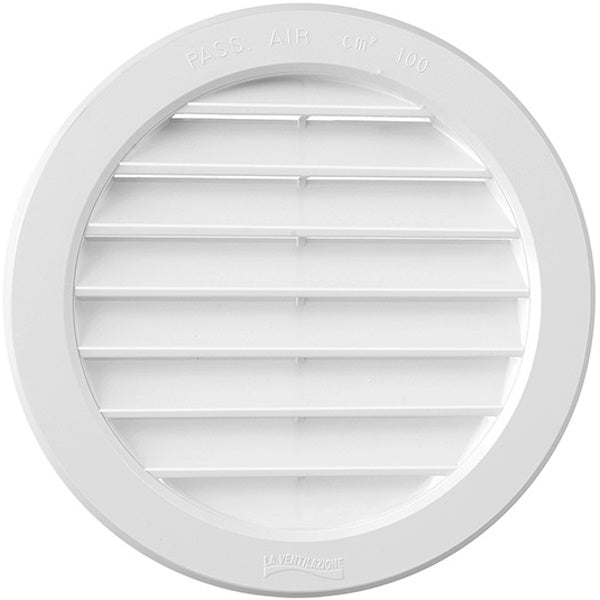 LA VENTILAZIONE GRIGLIA IN ABS TONDA DA INCASSO CON RETE D.MM150 BIANCO