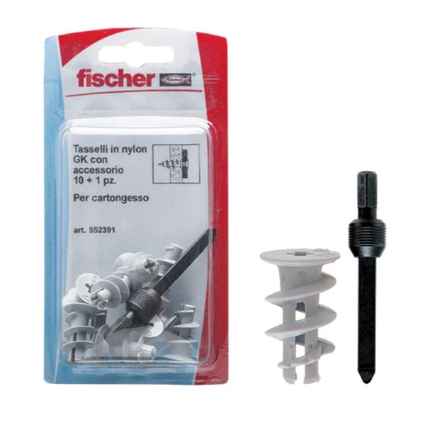 FISCHER TASSELLI IN NYLON PER CARTONGESSO E INSERTO GK K BLISTER PZ10+1