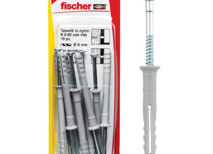 FISCHER TASSELLI PROLUNGATI IN NYLON CON VITE N 8- 80 K BLISTER PZ10