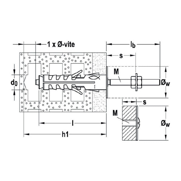 FISCHER TASSELLO SB.../4 IN NYLON CON VITE TSC