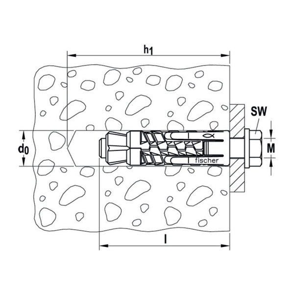 FISCHER TASSELLO GM S IN GHISA CON VITE TE CL.8.8