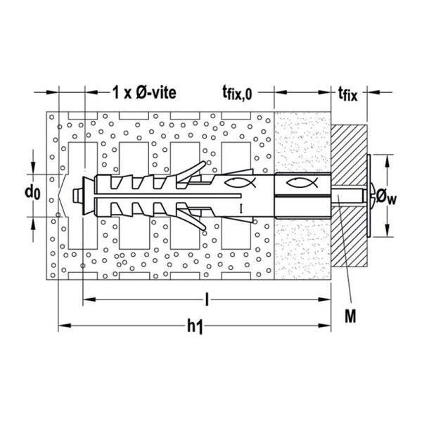 FISCHER TASSELLO SB.../L4 IN NYLON PROLUNGATO CON VITE TSC