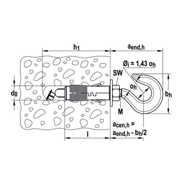 FISCHER TASSELLO SLM G IN ACCIAIO CON GANCIO