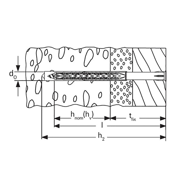 FISCHER TASSELLO SXRL-T IN NYLON PROLUNGATO CON VITE TORX