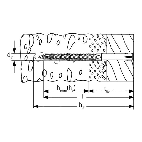 FISCHER TASSELLO SXRL-WT LS IN NYLON PROLUNGATO CON VITE TORX