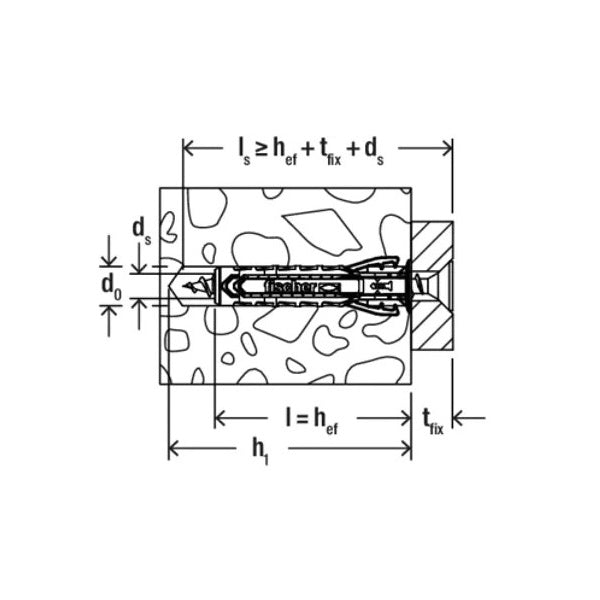 FISCHER TASSELLO SX-BM PLUS IN NYLON CON VITE LEGNO TE FLANGIATA