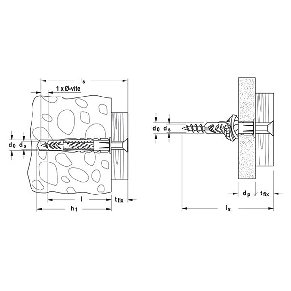 FISCHER TASSELLO UX-RS IN NYLON CON COLLARE E VITE TSP