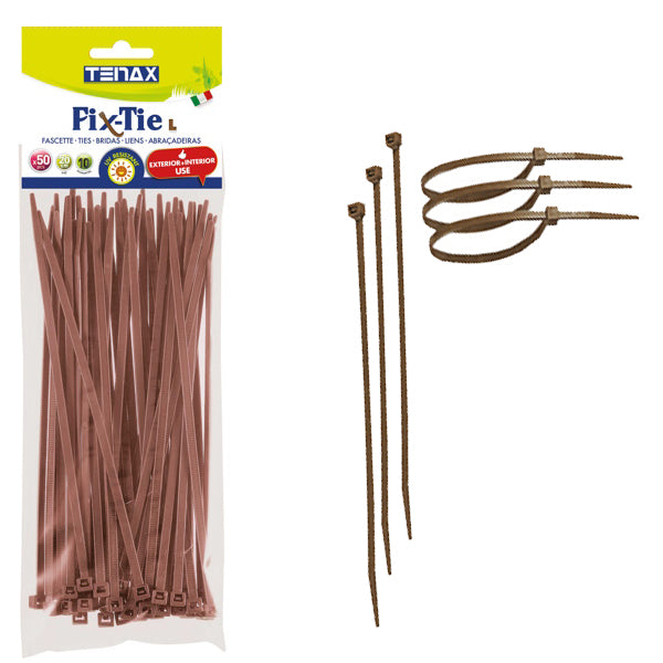TENAX FASCETTE MULTIUSO ART. FIX-TIE L MM200X4,8 COLORE MARRONE PZ50