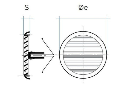 LA VENTILAZIONE GRIGLIA IN ABS TONDA CON MOLLE D.MM106 BIANCO