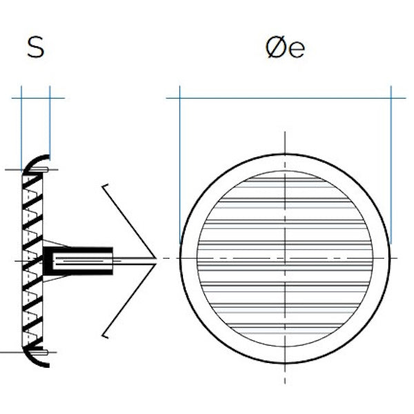 LA VENTILAZIONE GRIGLIA IN ABS TONDA CON MOLLE COLORE RAMATO