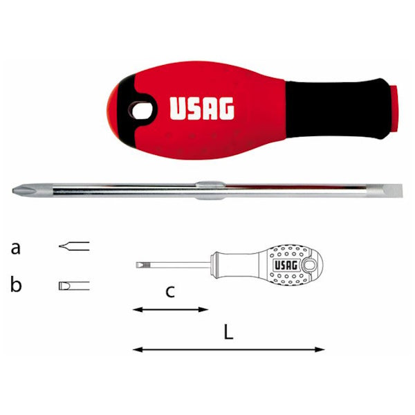 USAG  322 R_1X6X75 GIRAVITE REVERSIBILE PUNTA PIATTA E A CROCE PHILLIPS