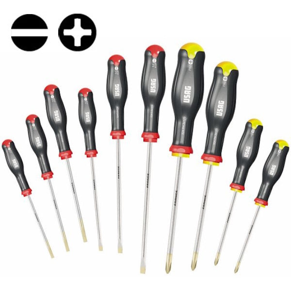 USAG  324 SH10 SERIE DI 10 GIRAVITI A TAGLIO E A CROCE PHILLIPS