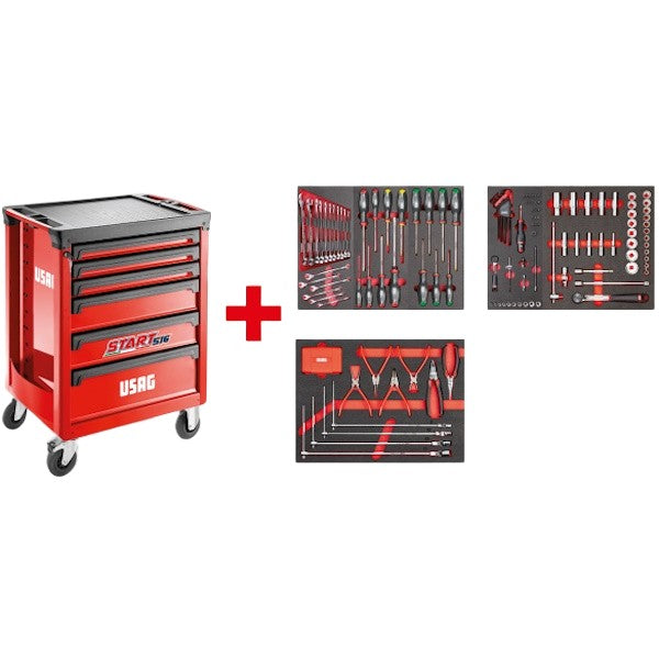 USAG  516 ST6MA CARRELLO START ASSORTIMENTO AUTORIPARAZIONE ROSSO