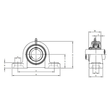 SUPPORTO IN GHISA CON CUSCINETTO UCP 203 ALBERI D.MM17 IMPORT