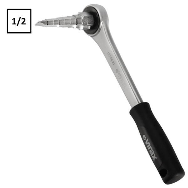 VIRAX CHIAVE A CRICCHETTO PER RADIATORI ATTACCO QUADRO 1/2" DA 3/8" A 1"