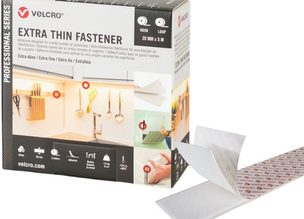 VELCRO SISTEMA FISSAGGIO ADESIVO EXTRA THIN FASTENER BIANCO