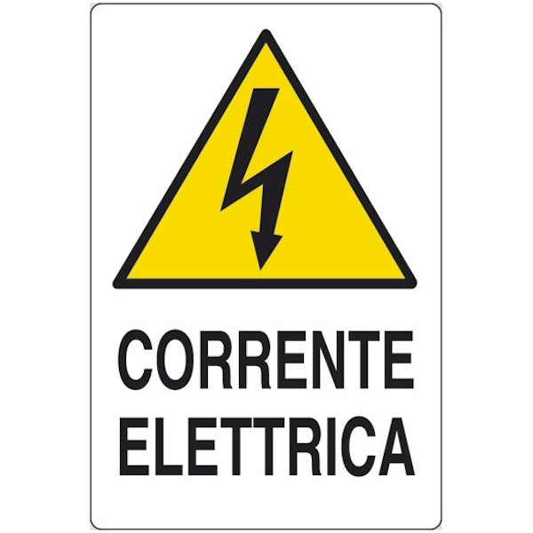 SEGNALE CORRENTE ELETTRICA IN ALLUMINIO MM300X200