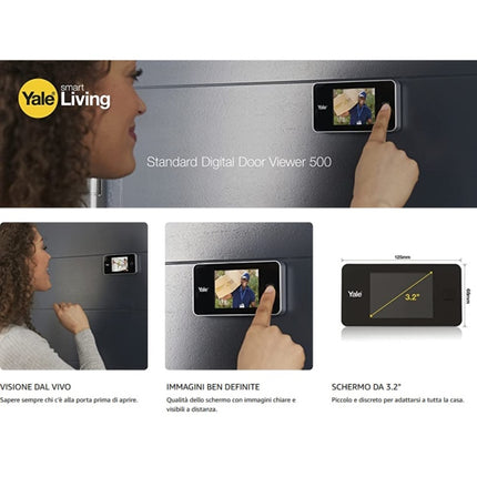 YALE SPIONCINO ELETTRONICO CON DISPLAY DIGITALE COLORE OTTONE