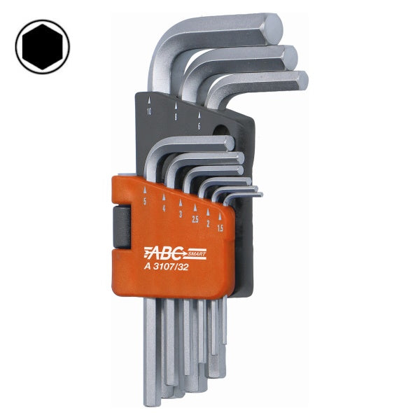 ABC TOOLS SMART SERIE  9 CHIAVI MASCHIO ESAGONALI DA MM1,5 A MM10