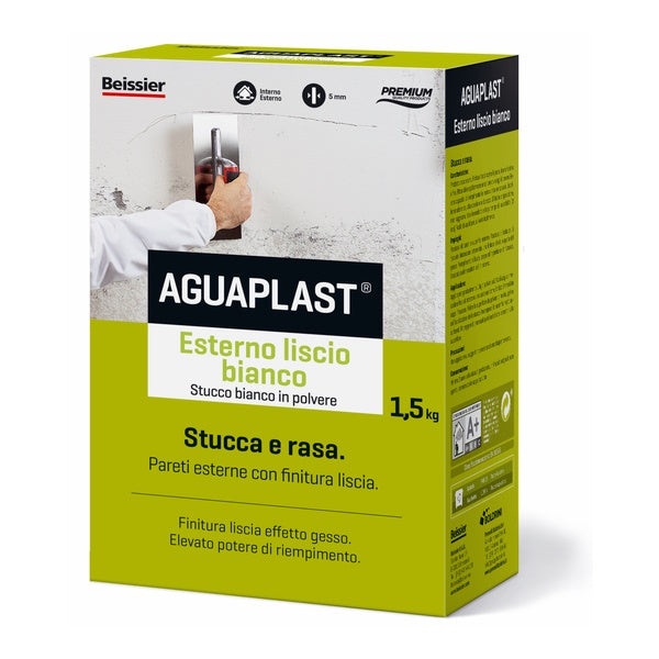 AGUAPLAST SR5 STUCCO IN POLVERE LISCIO BIANCO KG 1,5