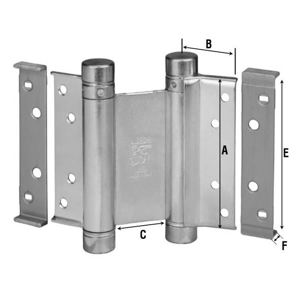ALDEGHI ART. 101AL CERNIERA A MOLLA CON POMOLI CILINDRICI GREZZA