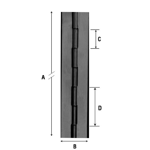 ALDEGHI ART.1200AL-PZ CERNIERA A METRAGGIO GREZZA MM50X1980