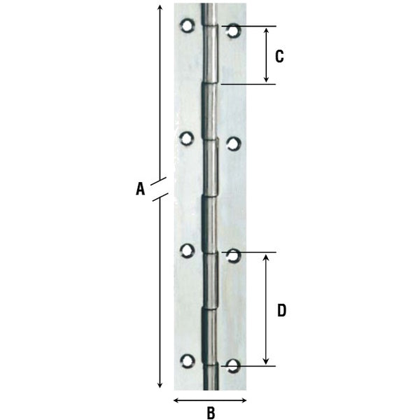 ALDEGHI ART.1208IN-PI CERNIERA A METRAGGIO CON FORI INOX