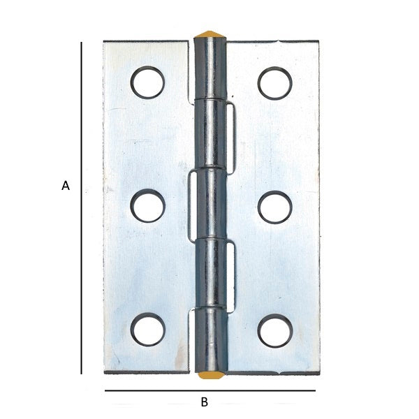 ALDEGHI ART. 120AZ-PO CERNIERA STRETTA ZINCATA PERNO OTTONE MM50