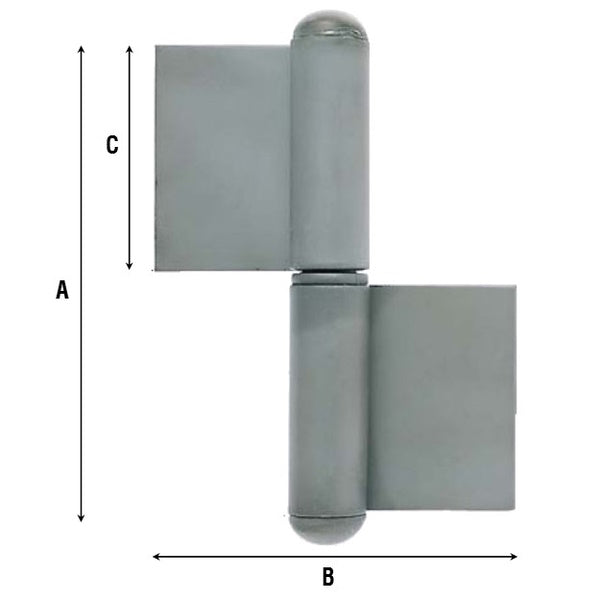 ALDEGHI ART.1222AL CERNIERA SINISTRA A 2 ALI GREZZA CON RONDELLA MM 62