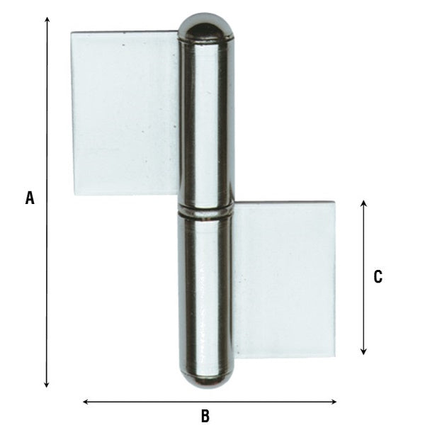 ALDEGHI ART.1222IN CERNIERA A 2 ALI IN INOX CON RONDELLA