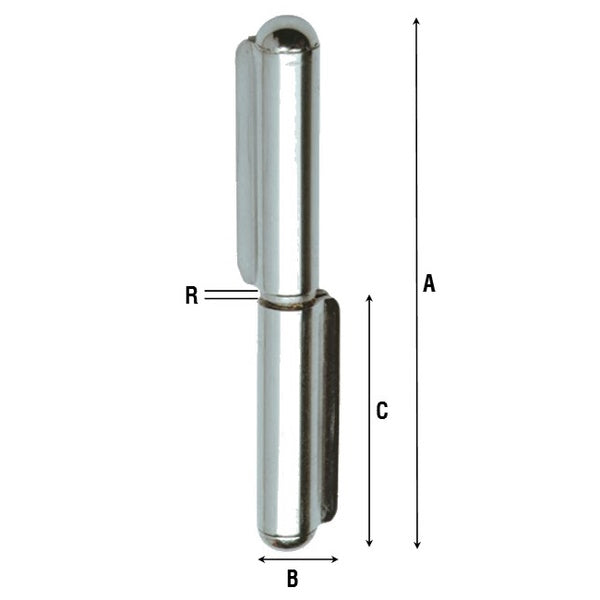 ALDEGHI ART.1223IN CERNIERA A SALDARE A 2 ALI INOX CON PERNO FISSO