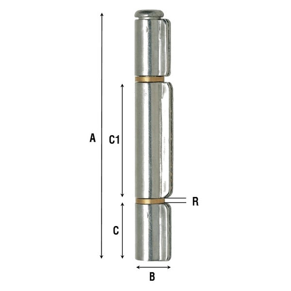 ALDEGHI ART.1229IN CERNIERA A SALDARE A 3 ALI INOX