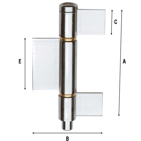 ALDEGHI ART.1235IN CERNIERA A SALDARE PER CANCELLI INOX 3 ALI MM150